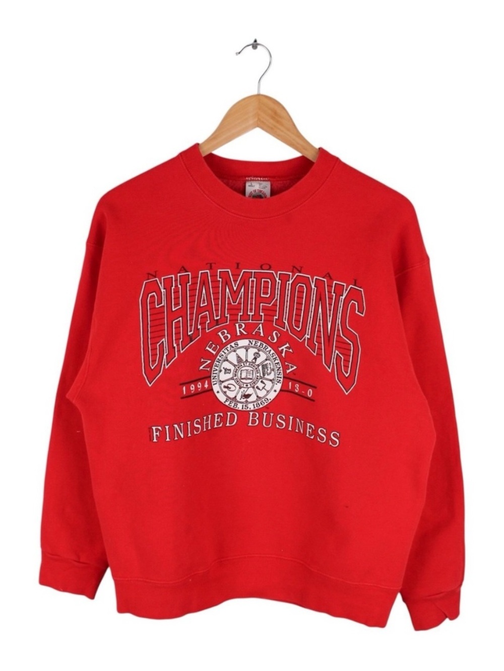 Vintage Nebraska Cornhuskers 1994 Champions Sweatshirt Size Large Red